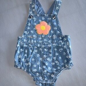 Floral Denim Kids Overalls